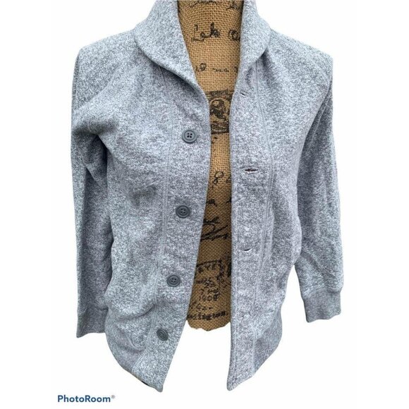 🍒 2/$20 🍒 Gap Kids Gray Heather Button Up Jacket Large - Picture 1 of 6